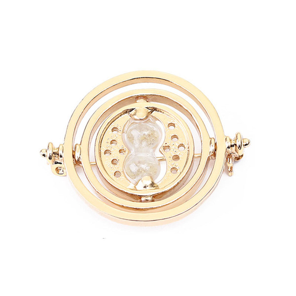 Harry Time Turner Brooch Gold Sand Glass Hourglass Brooch Pins Potter Fans Fashion Jewelry Drop Shipping