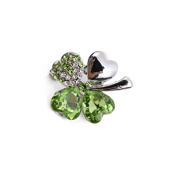 Europe And The United States Fashion Ladies Retro Brooch Olives And The Four-Leaf Clover Korean Rhinestone Pin Brooch Wholesale