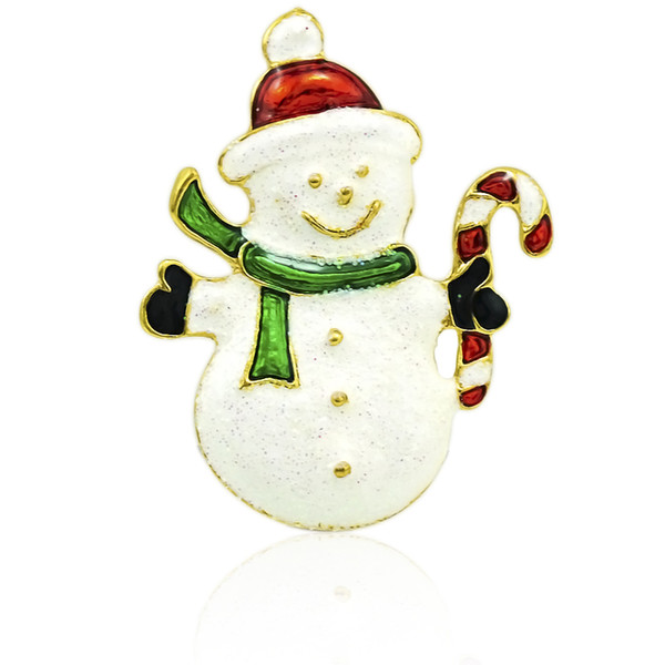 Brand New Snowman Brooches Pins High Quality Luxury Enamel Gold Color Brooches For Men Cloths Decoration Jewelry