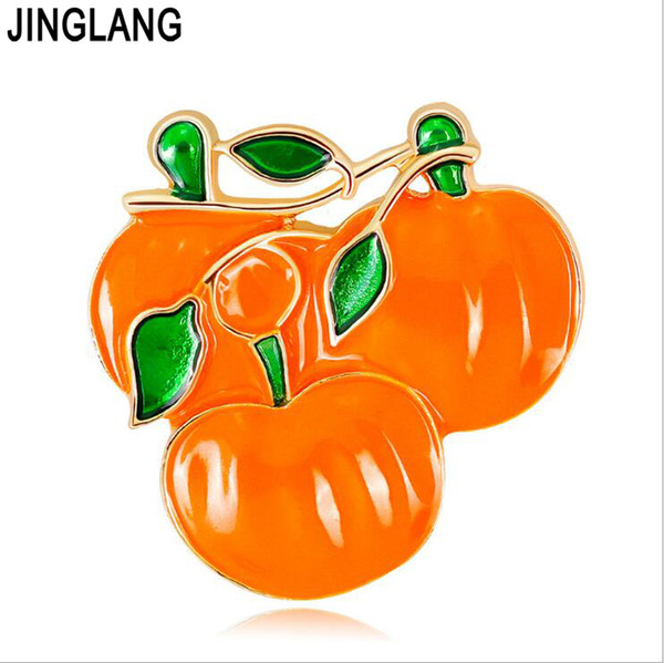 JIANGLANG The Nightmare Before Christmas Brooches for Women Round Shape Colorful Enamel Pumpkin Halloween gift Jewelry