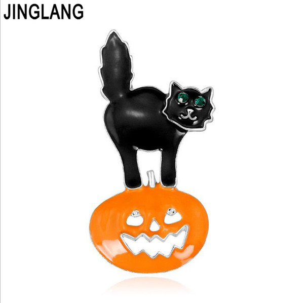 JIANGLANG Wedding Collar Clip Scarf Buckle Accessory Fashion Jewelry Brooches For Women Best Gift Christmas Pumpkin Brooch pins