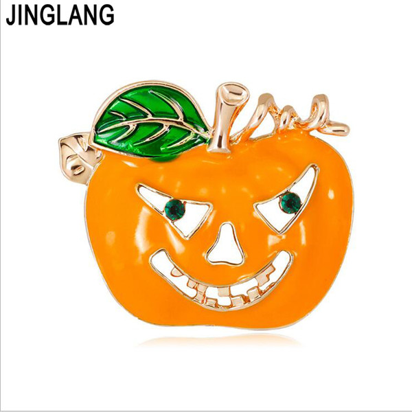 JIANGLANG Marry Christmas gift Pumpkin Brooch Women men Girl Lady Celebration New Year Christmas Brooch Coat Jewelry