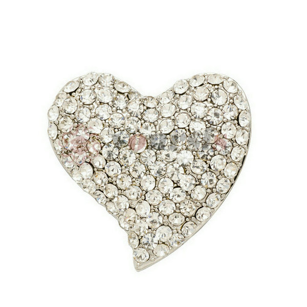 Yoursfs weet Heart Shape Brooch Pins for Woman Crystal Rhinestone Woman Brooch Pins Silk Scarf Clothing Jewerly Accessories