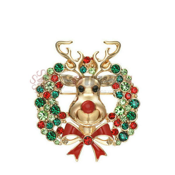 Yoursfs Lovey Exquisite Christmas Deals Gorgeous Reindeer Brooches for Women Three Times of Gold Plating Sweater Clothes Accessories Brooch