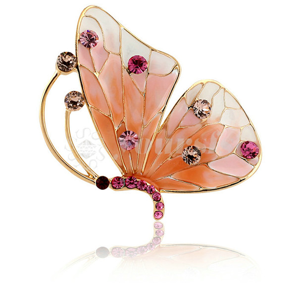 Yoursfs Lovely Butterfly Brooches Pin Austrian Crystal 18K Gold Plated Valentine's Gift for Women