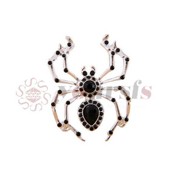 Yoursfs handmade Black Spider vintage brooch rhinestone brooches for women diy Fashion Jewelry breastpin brooch pins