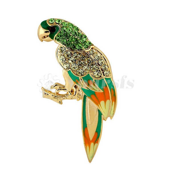 Yoursfs Free Shipping Women Enamel Parrot Brooches Hat Accessories Scarf Clips Animal Bird Bouquet Pins Hijab Pins Broches