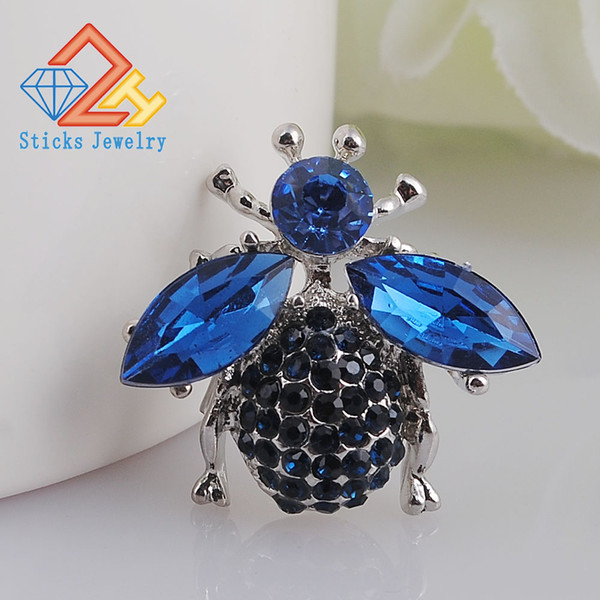 High Quality Bee Brooches Blue Rhinestone Brooch Fashion Animal Jewelry Wedding Gift Good Free Shipping