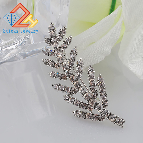 Mix Design Glitter Rhinestone Feather Pin Brooch Leaf Scarf Wedding Accessories Prom Corsage Pin FREE SHIPPING