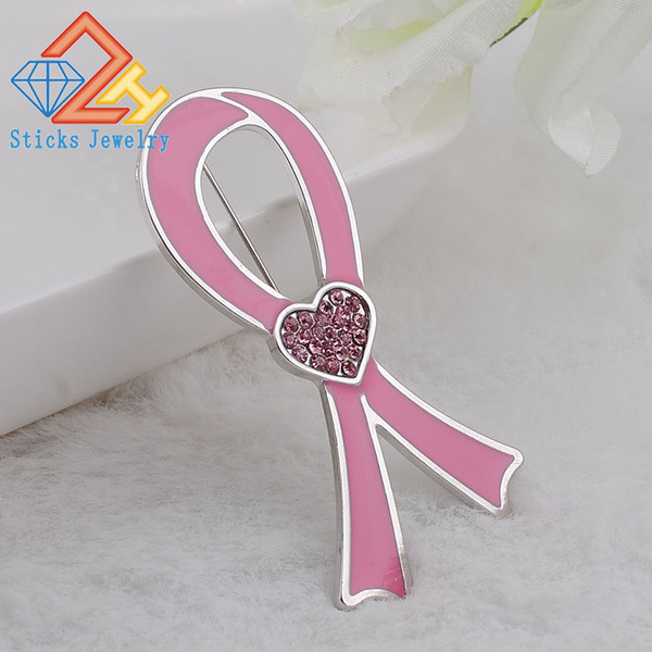 World AIDS Day publicity signs rhinestones pink drops of oil ribbon brooches pin jewelry