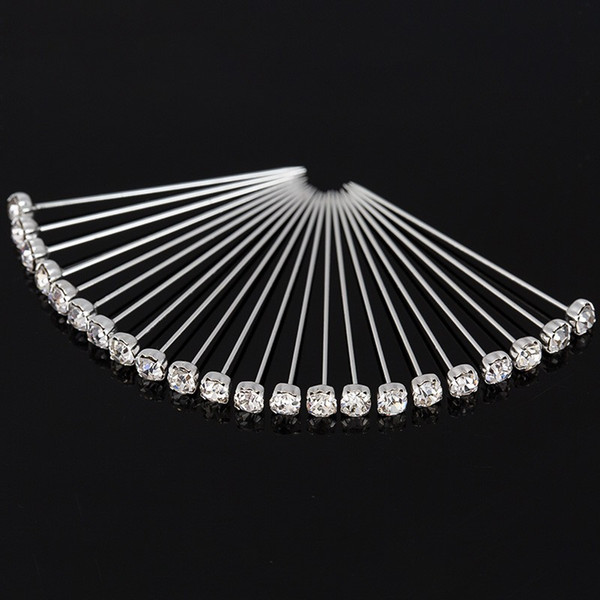 New arrived 72Pcs Round crystal brooch Head Dressmaking Pins Weddings Corsage Florists Sewing Pin for women free shipping H007