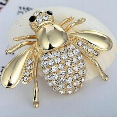 Fashion Rhinestone Animal Brooch Jewelry Lovely Alloy Bee Brooches Pins Accessories For Women Crystal Brooch