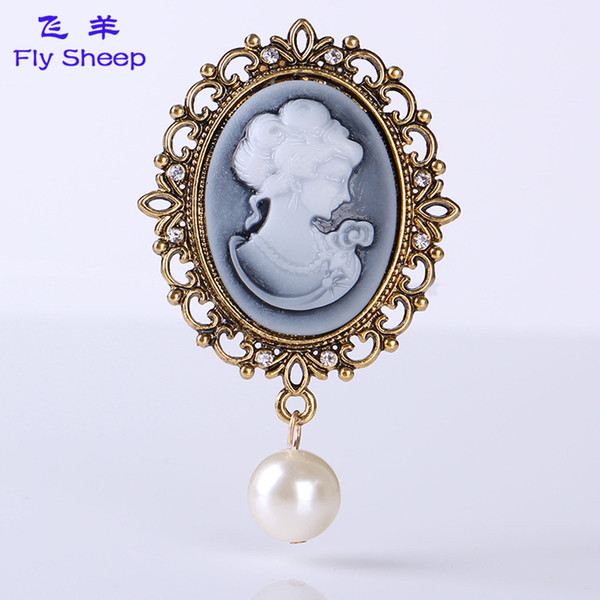 European and American Stype Vintage Beauty Brooches Luxury Rhinestone insetted Pins Brooches Clip