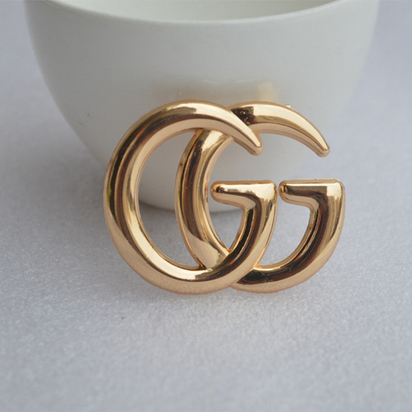 Luxury Exquisite Double Letter G Brooch For Women Statement Brand Fashion Brooches Pin Clothes Accessories Jewelry Gift