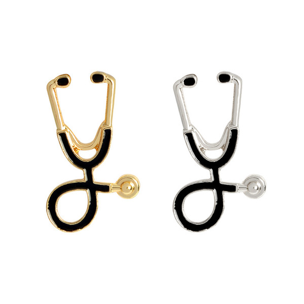 Fashion multicolor Stethoscope Brooch Pins Nurse Jewelry Collar Lapel Pin Button Badge Medical Jewelery School Graduation Pins Souvenir