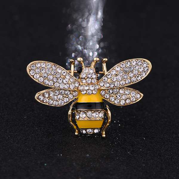 Brand Designer Bee Brooches Pins For Women High Quality Rhinestone Crystal Buckle Brooch Luxury Jewelries Wholesale