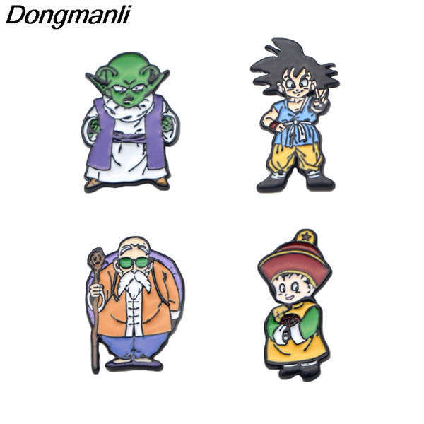 P2384 Dongmanli 20pcs/lot wholesale Dragon Ball Z Metal Enamel cute pins buttons and brooch collar Bag Badge Decoration Pins