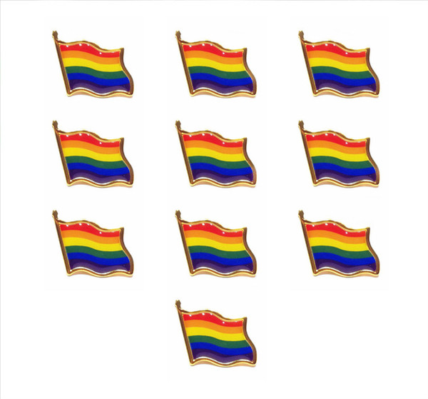 wholesale 100pcs Gay & Lesbian Pride Rainbow LGBT LGBTQ Flag Lapel Pins