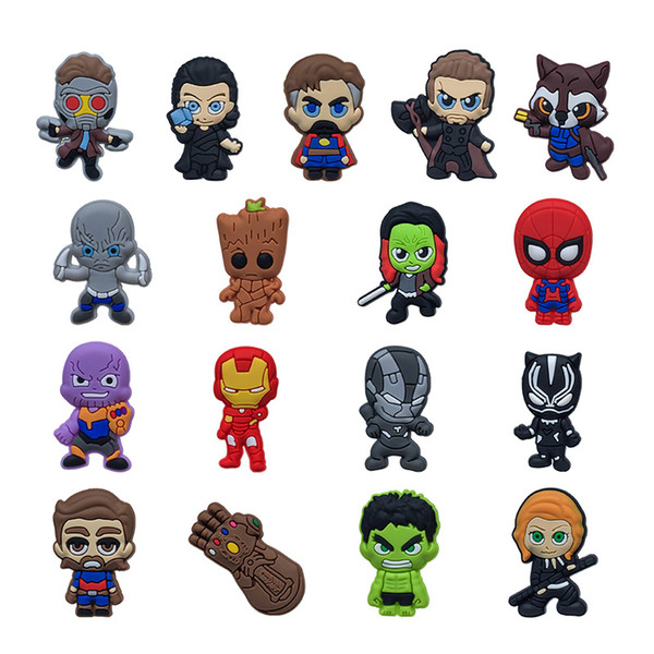 MOQ=25PCS Avengers 3 Infinity War PVC Figure Icon Brooch Pins Badge Cute Pin Button Badge Pinback School Bag Clothing Cap Decoration as Gift