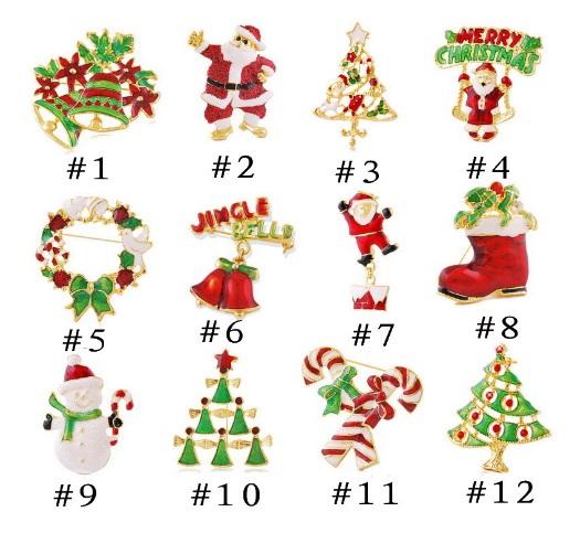 European and American Christmas Brilliant Delicate Brooches Creative Accessories for Apparel Multistyle Pins as Popular Christmas Gift161223