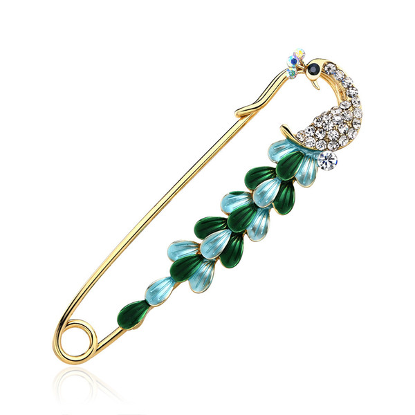 Japanese and Korean high-end alloy pins fashion ladies brooch drip peacock big Joker temperament clothing accessories to mother's day gift