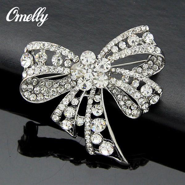 Cute Bow Crystal Rhinestone Brooches Pins Wedding Bouquet Brooches Broach Jewelry Wholesale In Bulk cheap Price