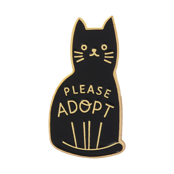 Adopt a cat Rescue Love Brooches Cat Animal Lovers Lapel pins See you in Hell Gost Pins Badges