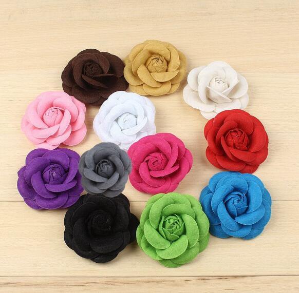 Hot Lapel Flower Man Woman Camellia Handmade Boutonniere Stick Brooch Design Pins for Men's Accessories Fashion Xmas Gift