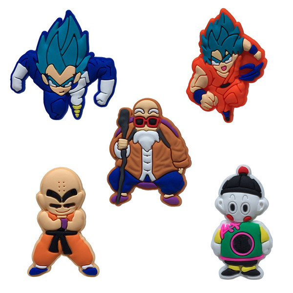 Dragon Ball Z Super Movie Cartoon PVC Brooches Clothes/Bag/Shoes Packed by Gift Bag Decorations Kid Party Gift Accessory Badges