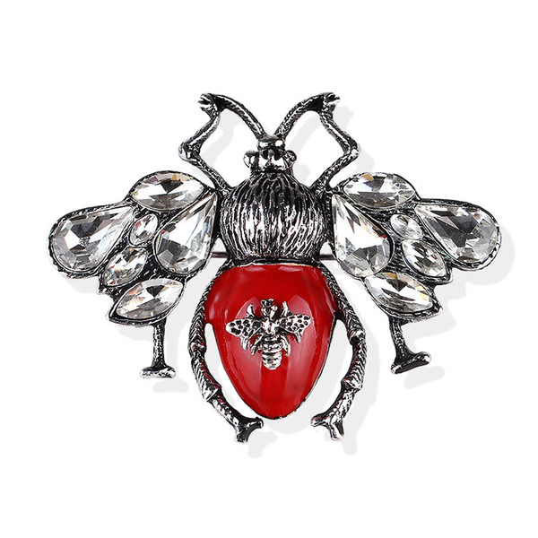 Luxe Classy Vintage Bee Brooches Accessories Women Men Unisex Kids Badges Christmas Gift Large Insect Rhinestone Brooch Pin Dropshipping