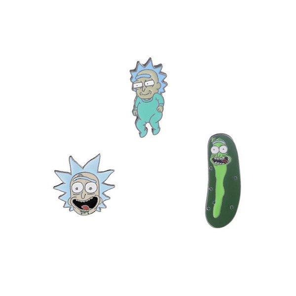 Enamel Lapel Pin Rick and Morty Pickle Rick Brooch Cartoon Anime Jewelry Pins for Backpack/Bag/Jeans Clothes