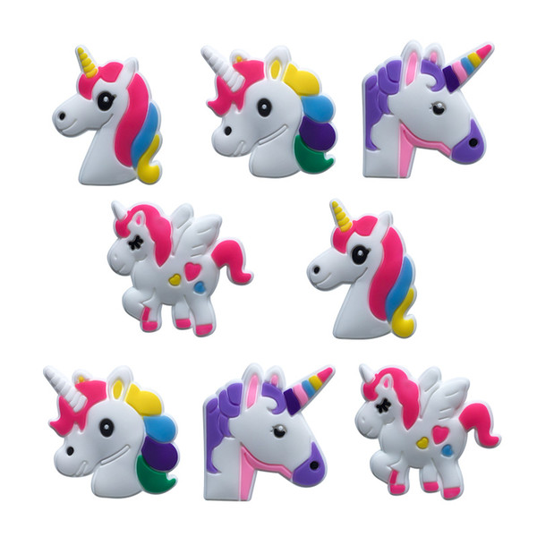 MOQ=25PCS Unicorn PVC Cartoon Figure Icon Brooch Pins Badges Cute Pin Button Badge Pinback School Bags Clothing Caps Fashion Accessories