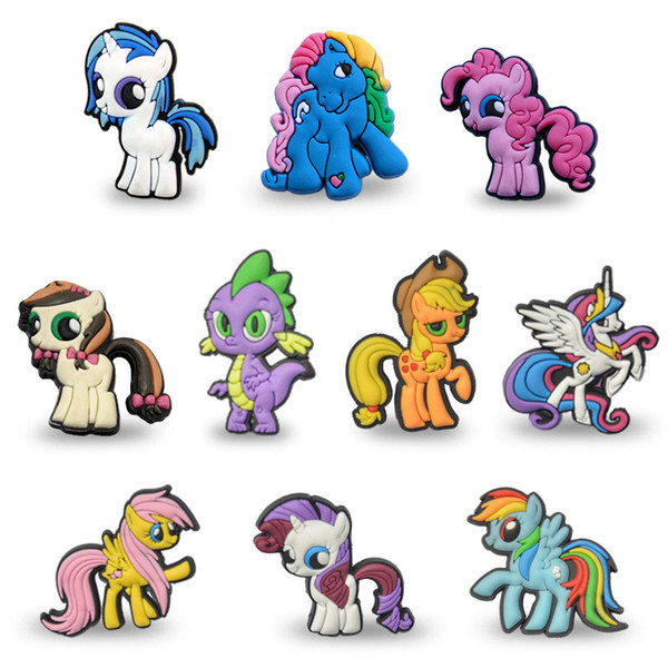 MOQ=25PCS My Little Horse PVC Figure Icon Brooch Pins Badges Cute Pin But ton Badge Pinbacks School Bag Clothing Cap Fashion Accessories