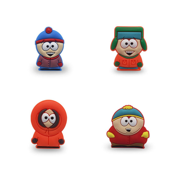 MOQ=25PCS South Park PVC Cartoon Figure Icon Brooch Pins Badges Cute Pin Button Badge Pinback School Bags Clothing Caps Fashion Accessories