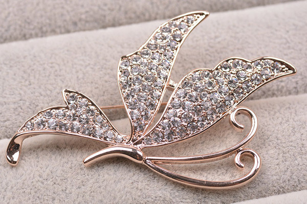 Hot Sale and Brand New High-end Brooch With Zircon Butterfly Personality Corsage Fashion Matching Suit Pin