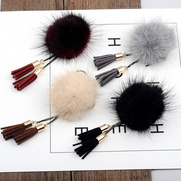 Hot Sale and Brand New Cute and Beautiful Mink Fur Ball Tassel Lorean Brooch Coat weater Accesories Winter