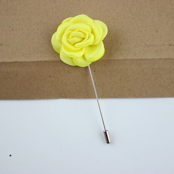 Rose Corsage Groom Brooch Pin Man Wedding Satin Flowers Boutonniere Prom Party Brooch Pin Accessories Decorations