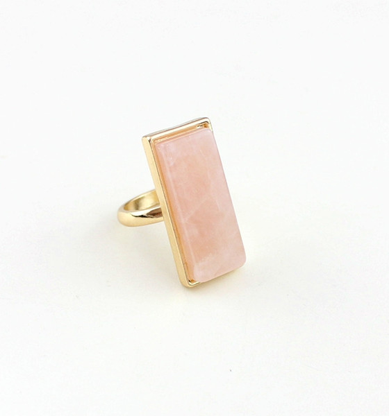 Free Shipping Natural Stones Pink Blue Colors Geometric Pretty Alloy Punk Styles Cute Rings For Women