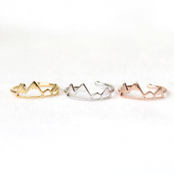 30pcs Gold/Silver Handmade Mountain Peak Ring Mountain Top Ring Mountain Valley Jewelry Gift For Friends