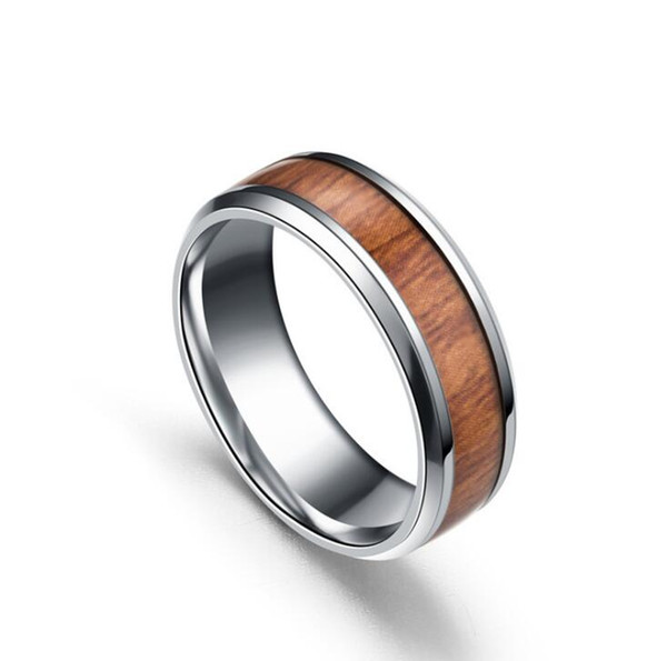 Men's 8mm Titanium stainless steel Wedding Band ring for Men Engagement Wedding Ring Rosewood size 6 -12