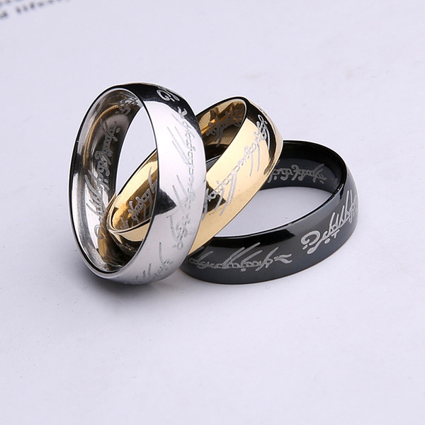 New style 6MM Size 6 -12 Gold Plated Stainless Titanium Steel Ring Band Wedding Engagement Cocktail Husband Father Gifts