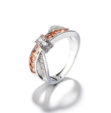 Women Fashion Loop Circle Diamond Luxury Rings Silver Plated Wedding Crystal Ring High Quality Love Rings for Couple