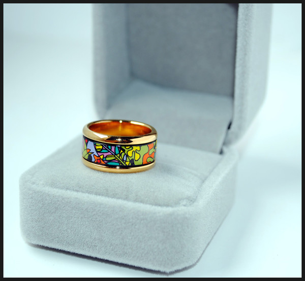 Dream Garden Series rings 18K gold-plated enamel rings Top ring for women band rings for gift