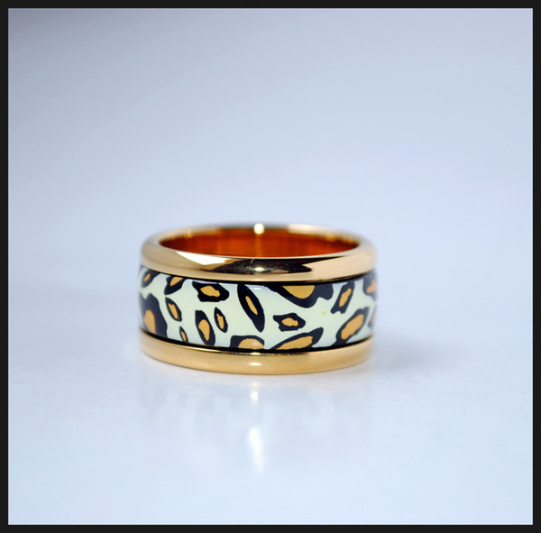 Leopard Series rings 18K gold-plated enamel rings Top quality ring for women band rings for gift