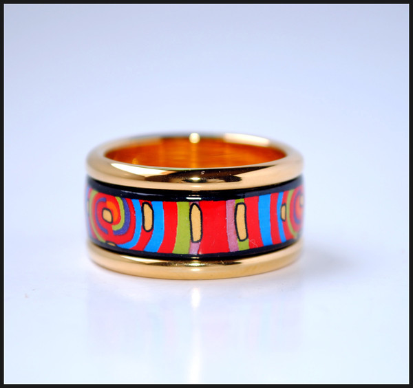 Life cycle series 18K gold-plated enamel rings Top quality ring for women band rings for gift