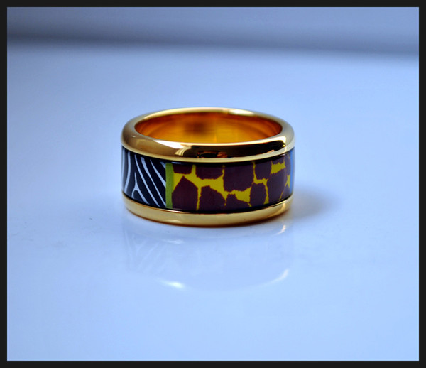 Wild Africa series 18K gold-plated enamel rings Top quality ring for women band rings for gift