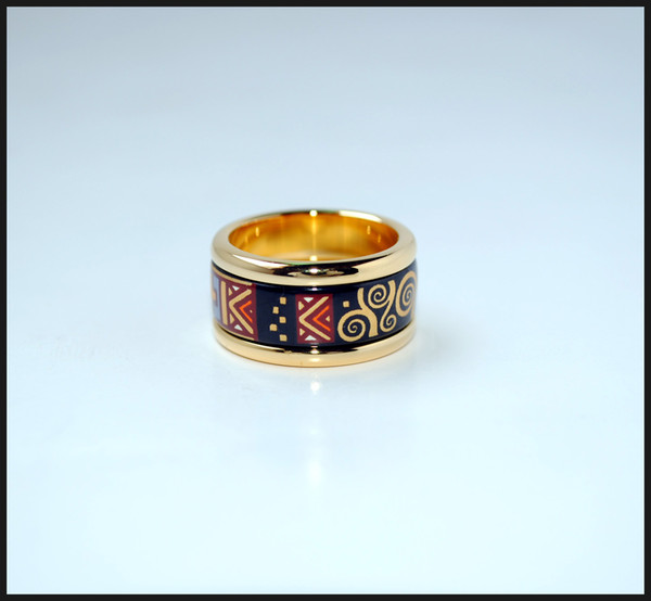 Klimt Series rings 18K gold-plated enamel rings Top quality ring for women band rings for gift