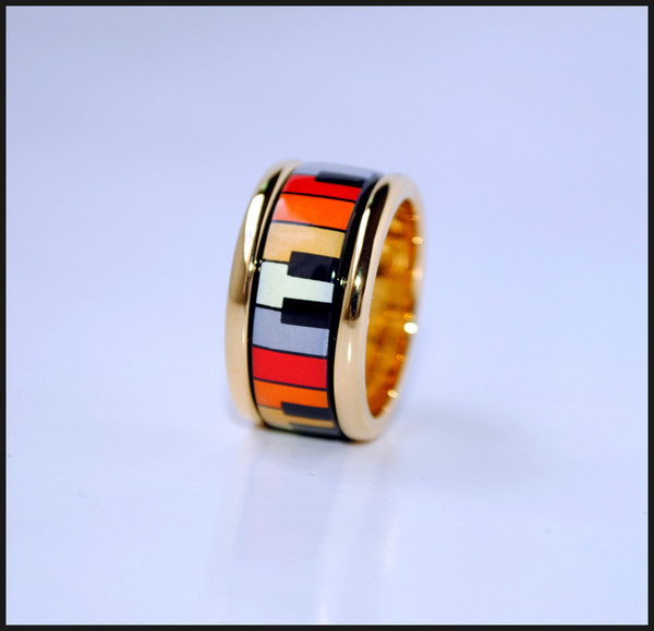 Playing Music Series 18K gold-plated enamel rings Top quality ring for women band rings for gift