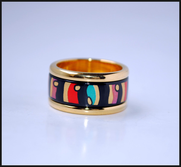 American Wind Series 18K gold-plated enamel rings Top quality ring for women band rings for gift