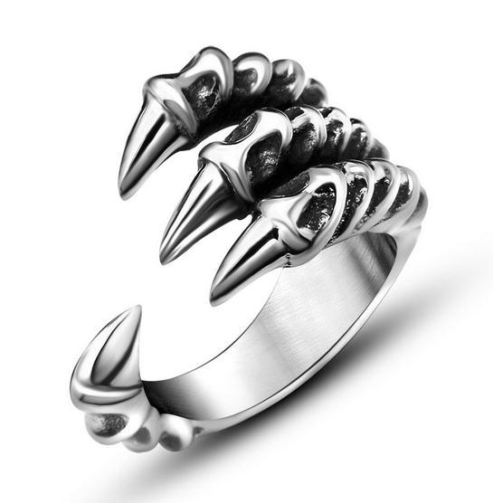 European and American Titanium Steel Men's Ring Open the Dragon's Claw Ring